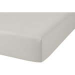 Home collection Drap housse coton gris perle. Coloris disponibles : Gris