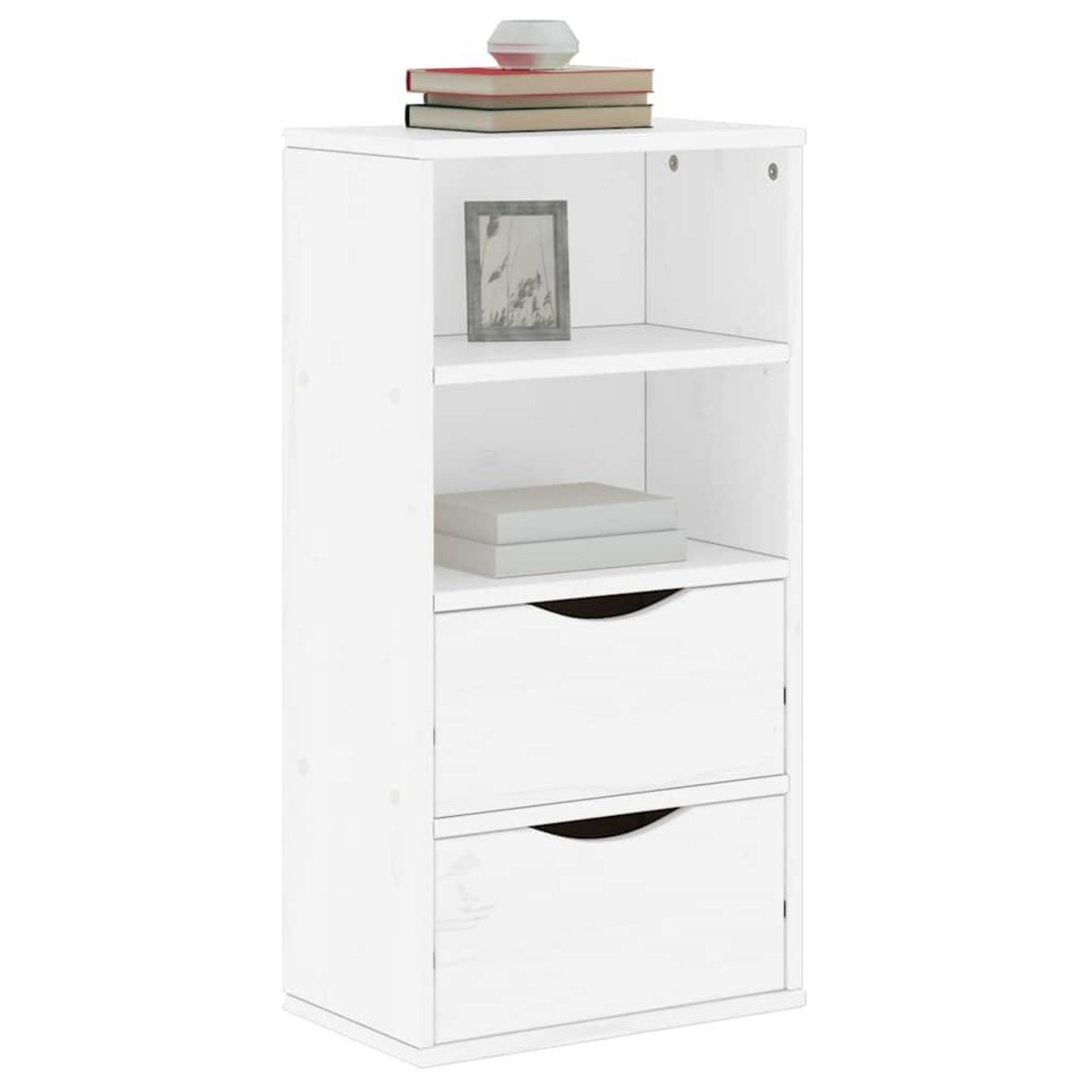 VIDAXL Armoire laterale tiroirs ODDA blanc 40x24x79 cm bois massif pin