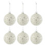 Voir la diapositive 1 : Paris Prix Lot de 6 Boules de Noël  Perles  8cm Blanc & Argent