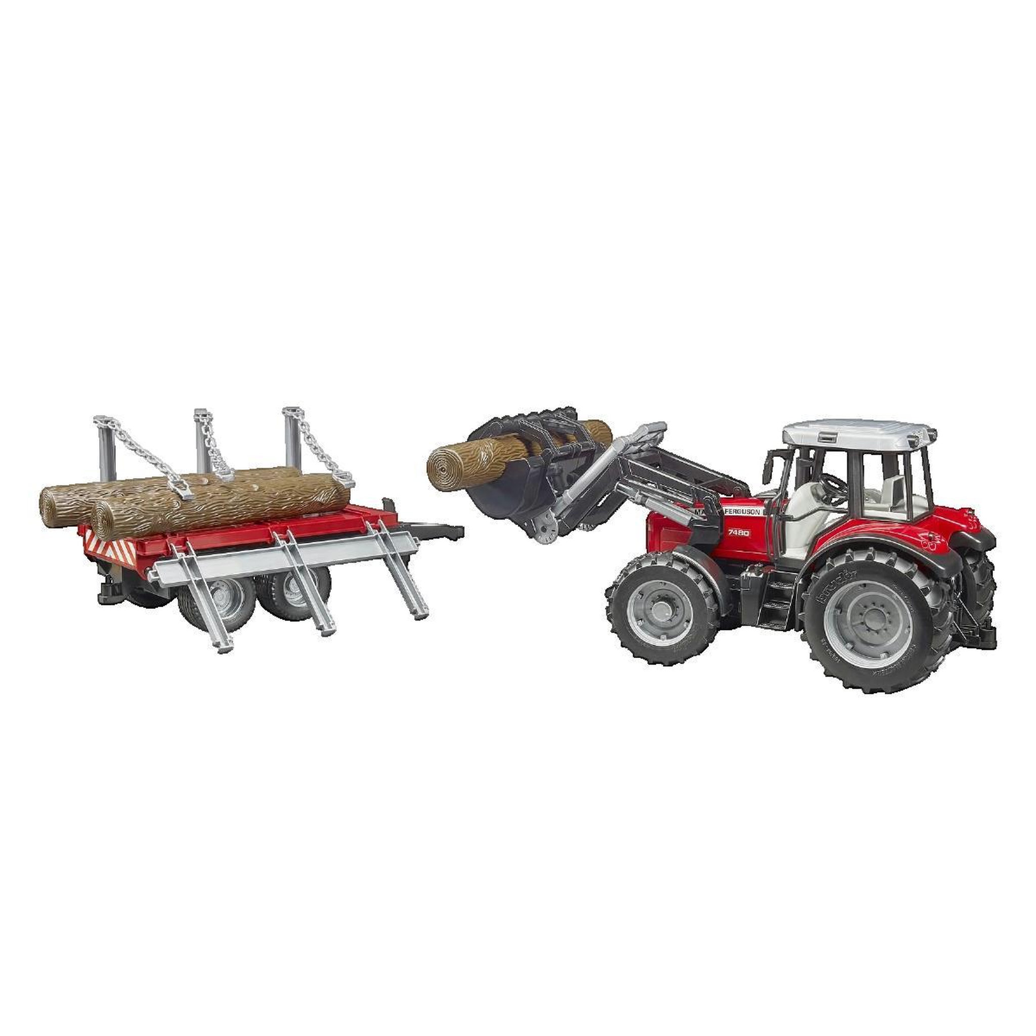 Voir la diapositive 2 : Bruder Tracteur Bruder Massey Ferguson 7480 rouge, noir et argent