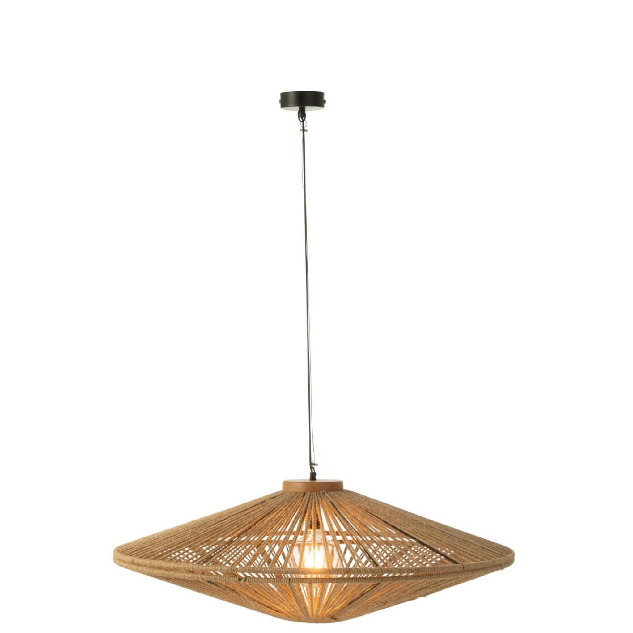 Voir la diapositive 2 : J-LINE Lampe Suspension en Jute  Dollie  93cm Naturel