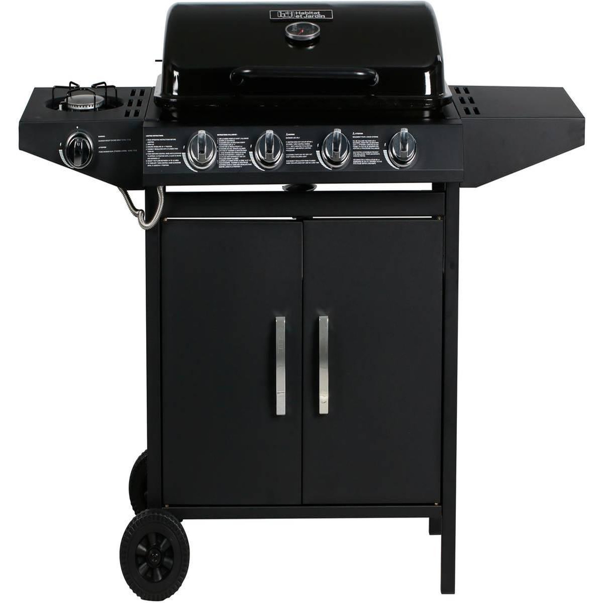 Voir la diapositive 3 : Habitat et Jardin Barbecue gaz  Festa 5  - 5 brûleurs dont 1 latéral - 12.9 Kw- Noir