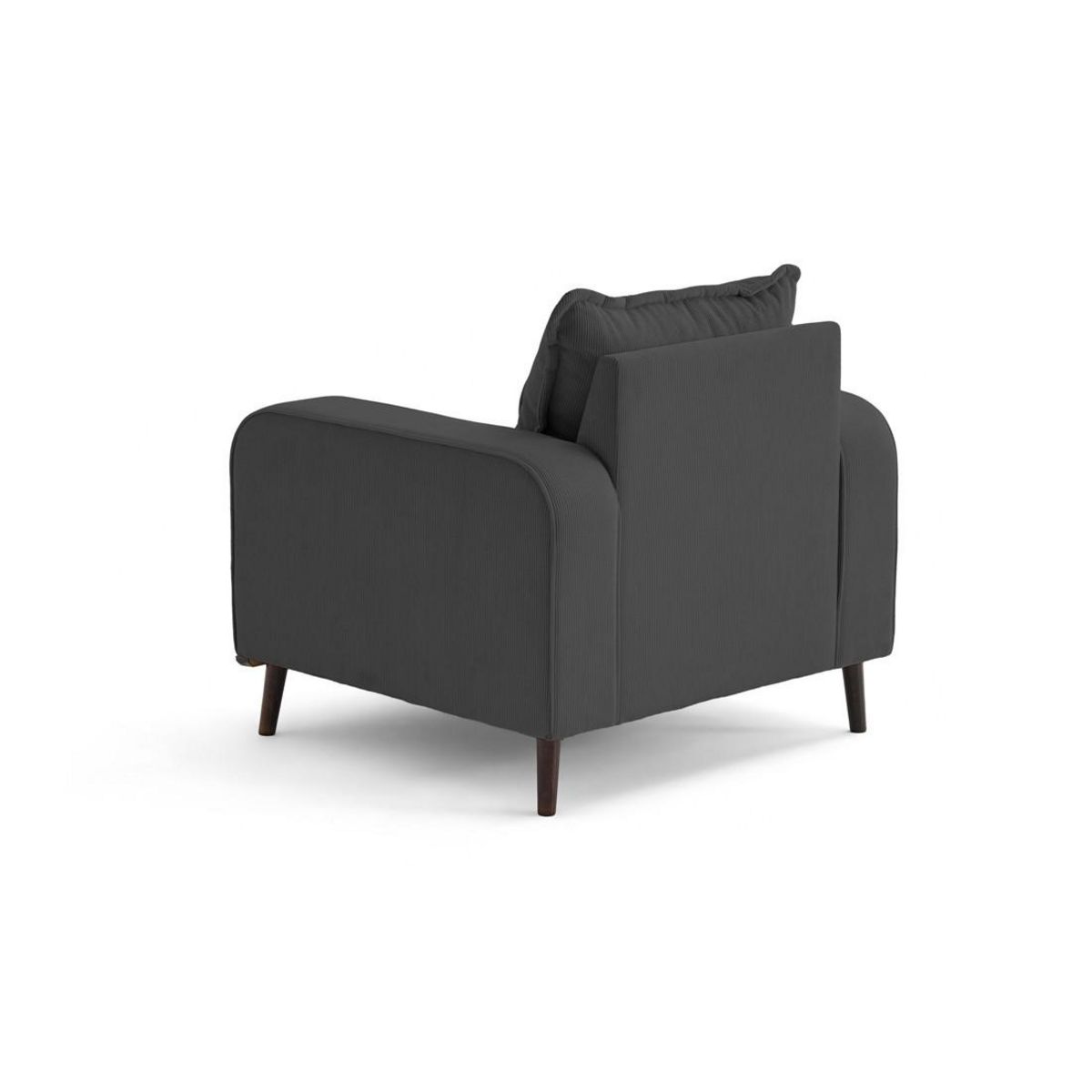 LISA DESIGN Albane - fauteuil en velours côtelé pieds bois foncé
