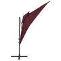 Voir la diapositive 3 : VIDAXL Parasol de jardin en porte-a-faux a double toit rouge bordeaux