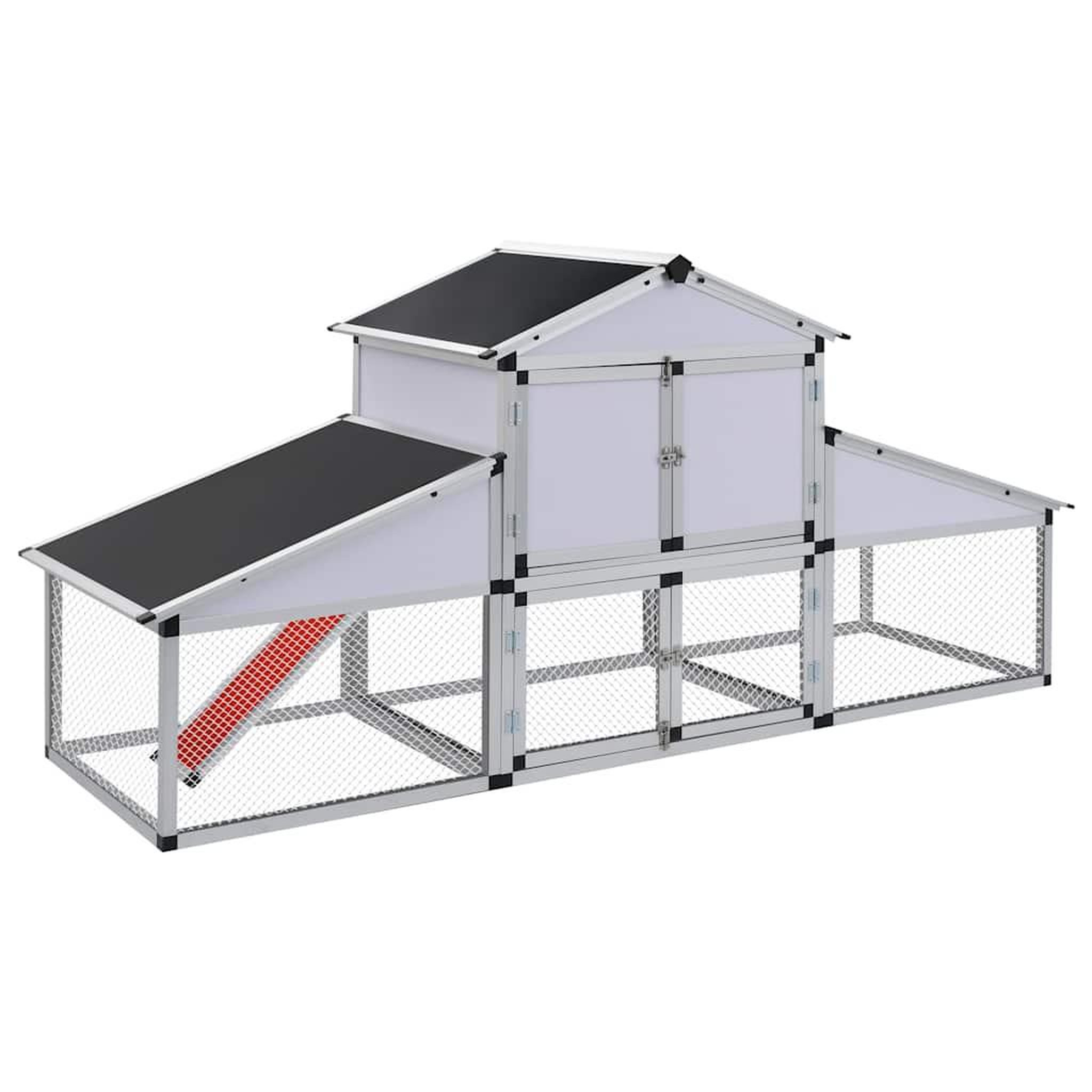 VIDAXL Poulailler avec rampes et nichoir aluminium