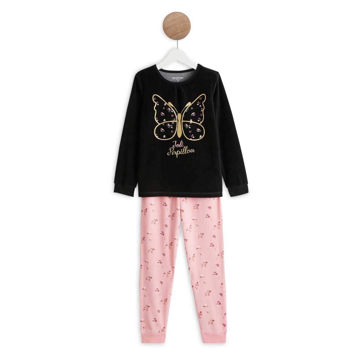 INEXTENSO Pyjama velours papillon fille