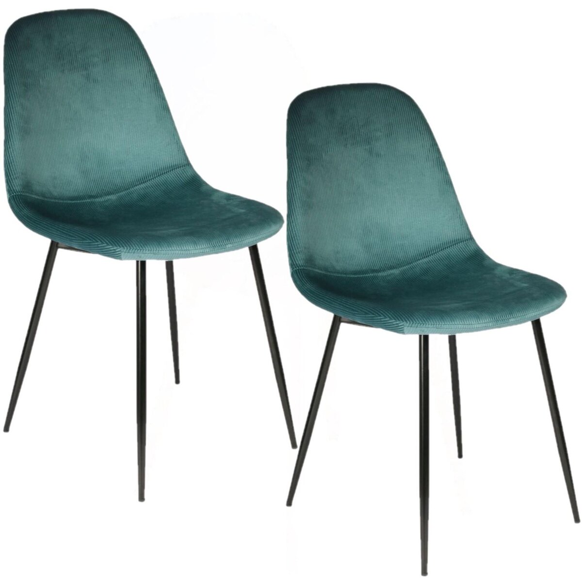 TOILINUX 2 Chaises design velours Giulia