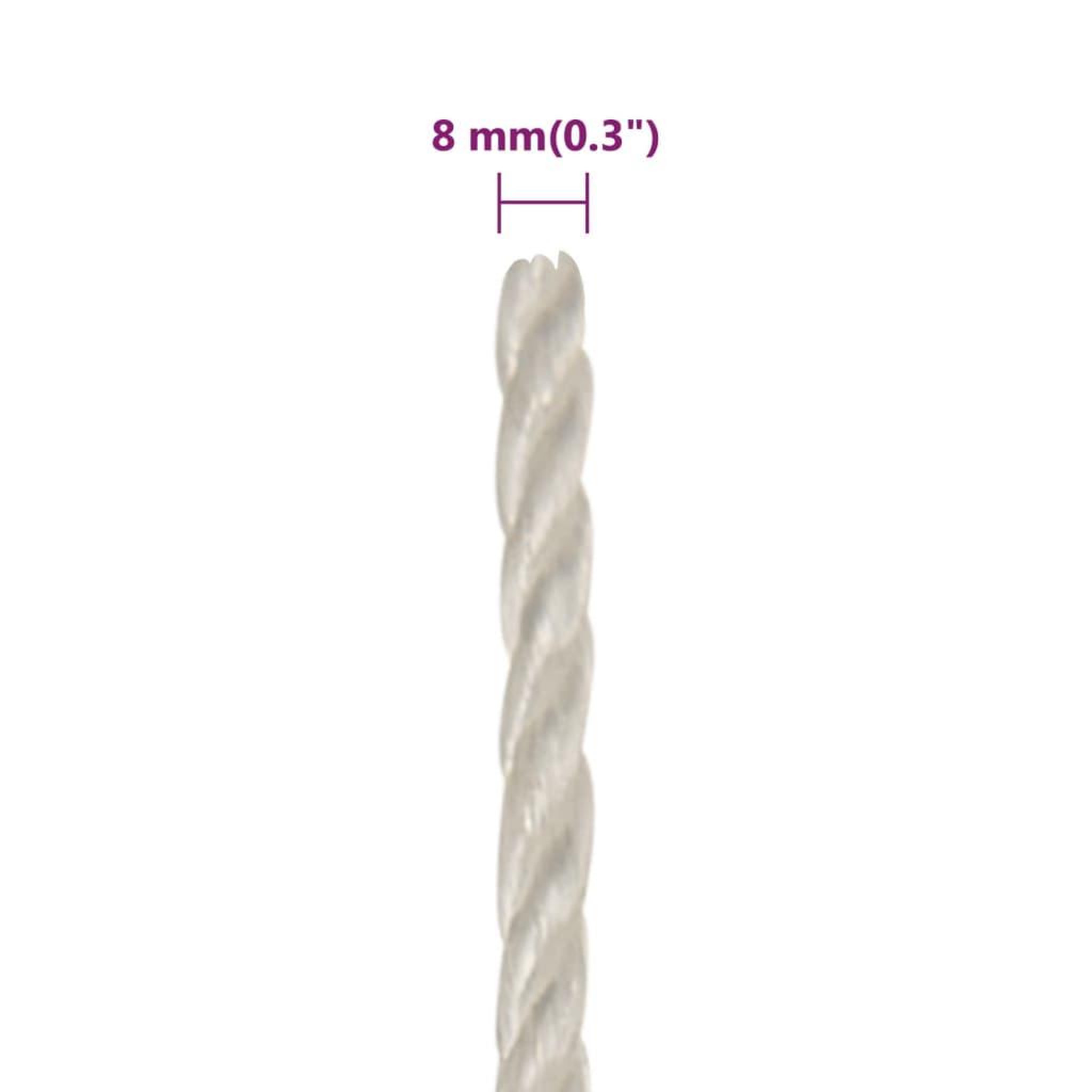 Voir la diapositive 6 : VIDAXL Corde de travail Blanc 8 mm 100 m polypropylene