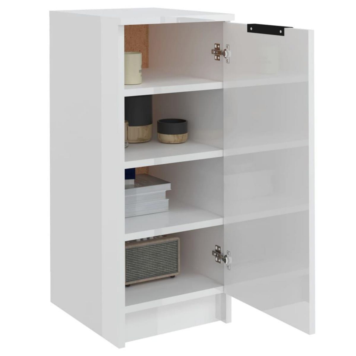 VIDAXL Armoire a chaussure Blanc brillant 30x35x70cm Bois d'ingenierie