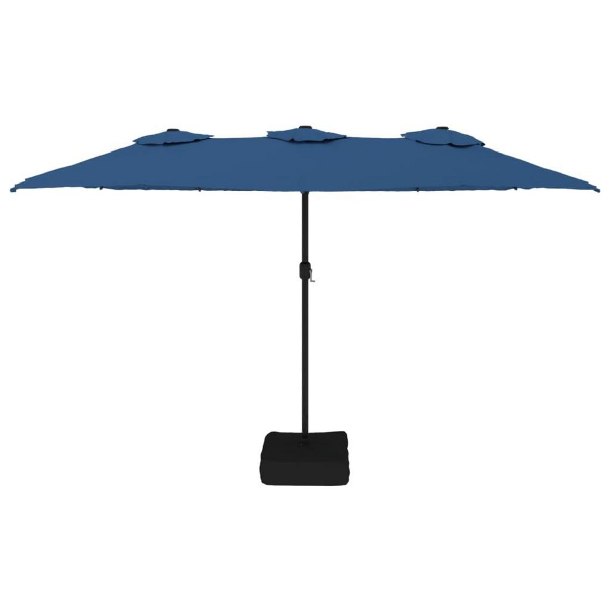 VIDAXL Parasol de jardin a double tete avec LED bleu azure 449x245 cm