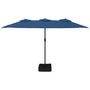 Voir la diapositive 4 : VIDAXL Parasol de jardin a double tete avec LED bleu azure 449x245 cm