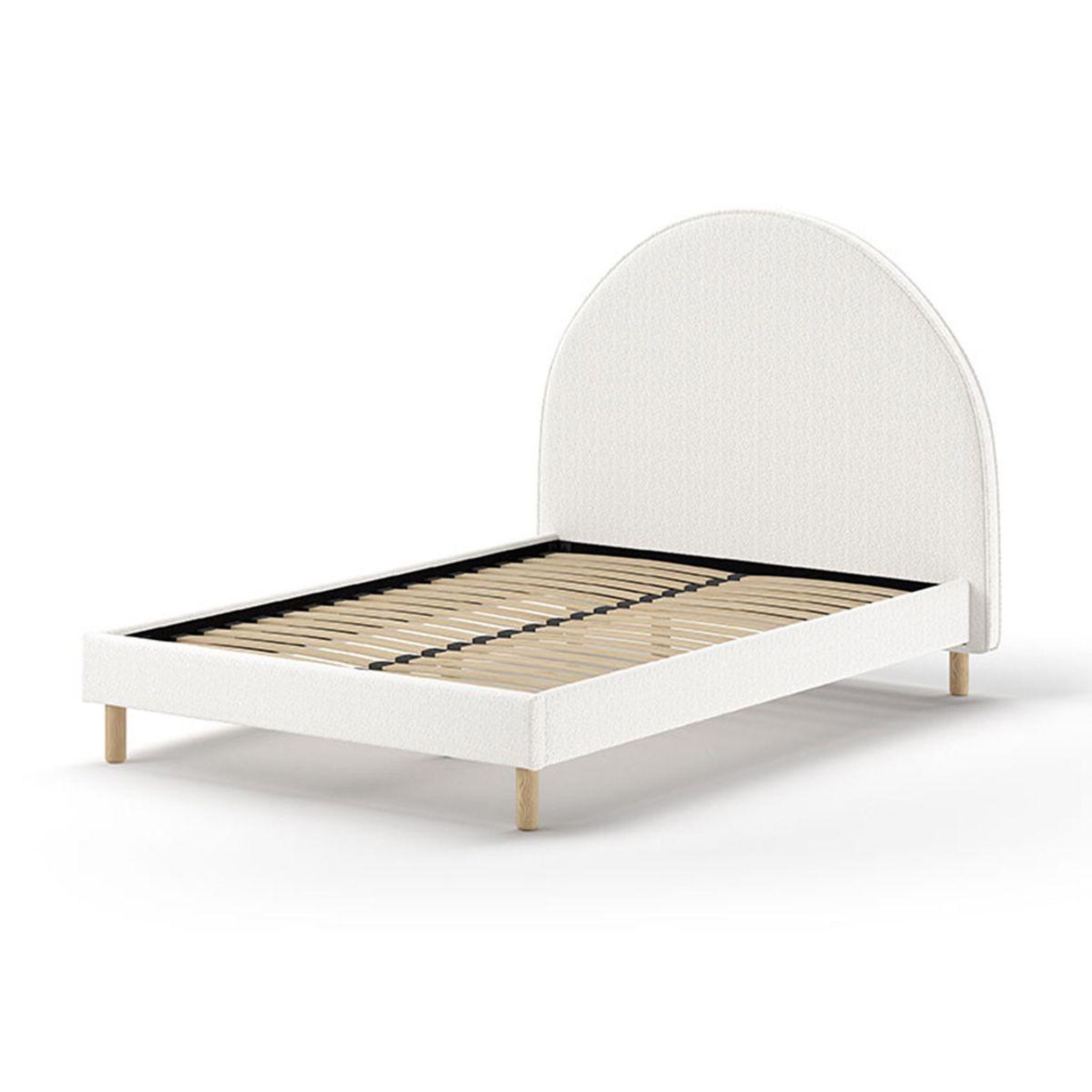 Voir la diapositive 2 : Paris Prix Lit adulte bouclé  moon  140x200cm blanc