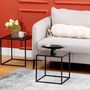 Voir la diapositive 4 : HOMCOM Lot de 2 tables basses gigognes carrées design contemporain encastrable acier noir