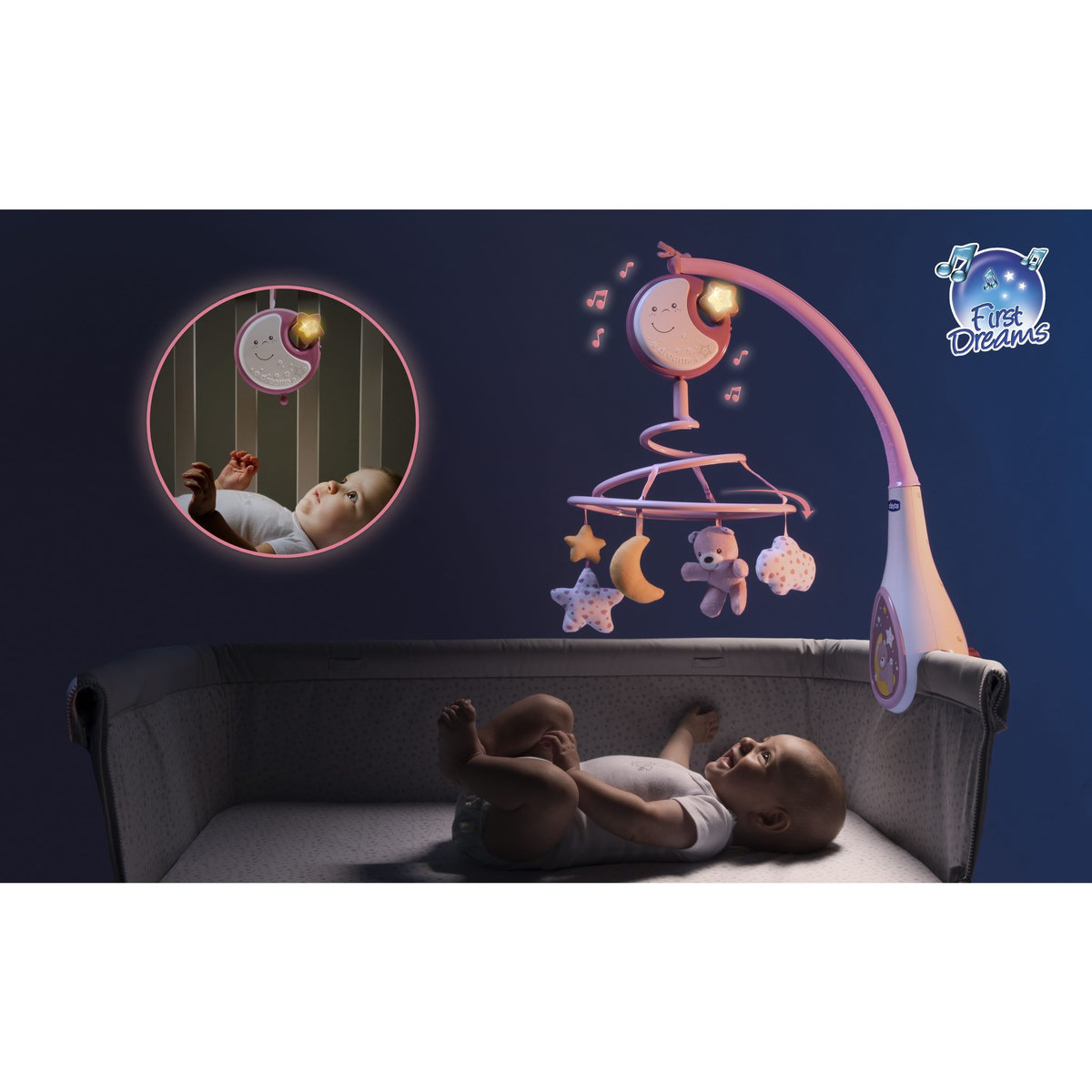 CHICCO Next2Dreams - Mobile musical rose first dreams - Rose
