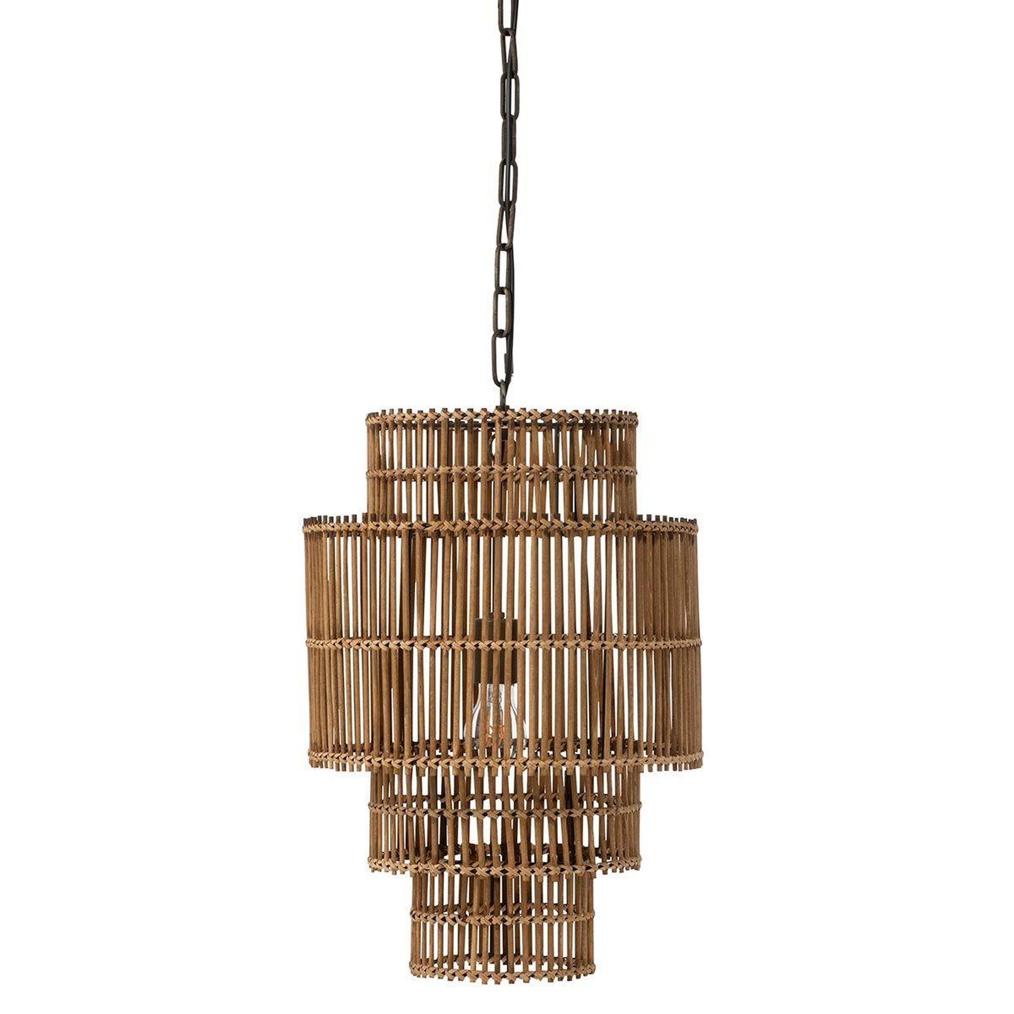 Voir la diapositive 3 : J-LINE Lampe suspension  4 étages  142cm naturel