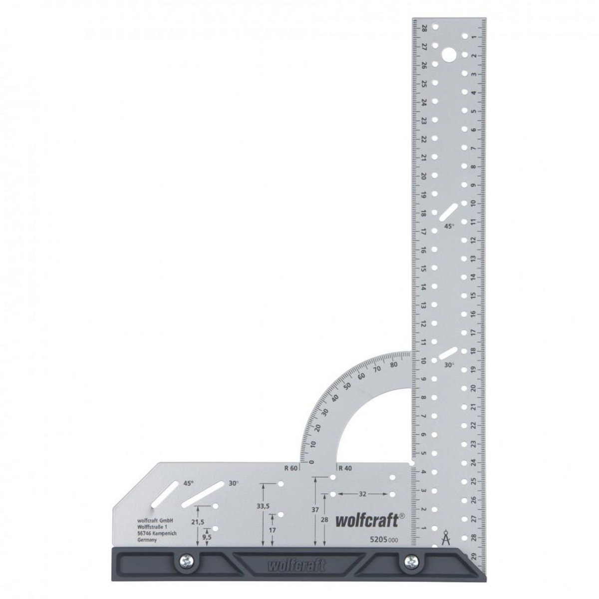 WOLFCRAFT Équerre multifonction en acier WOLFCRAFT, 30 cm