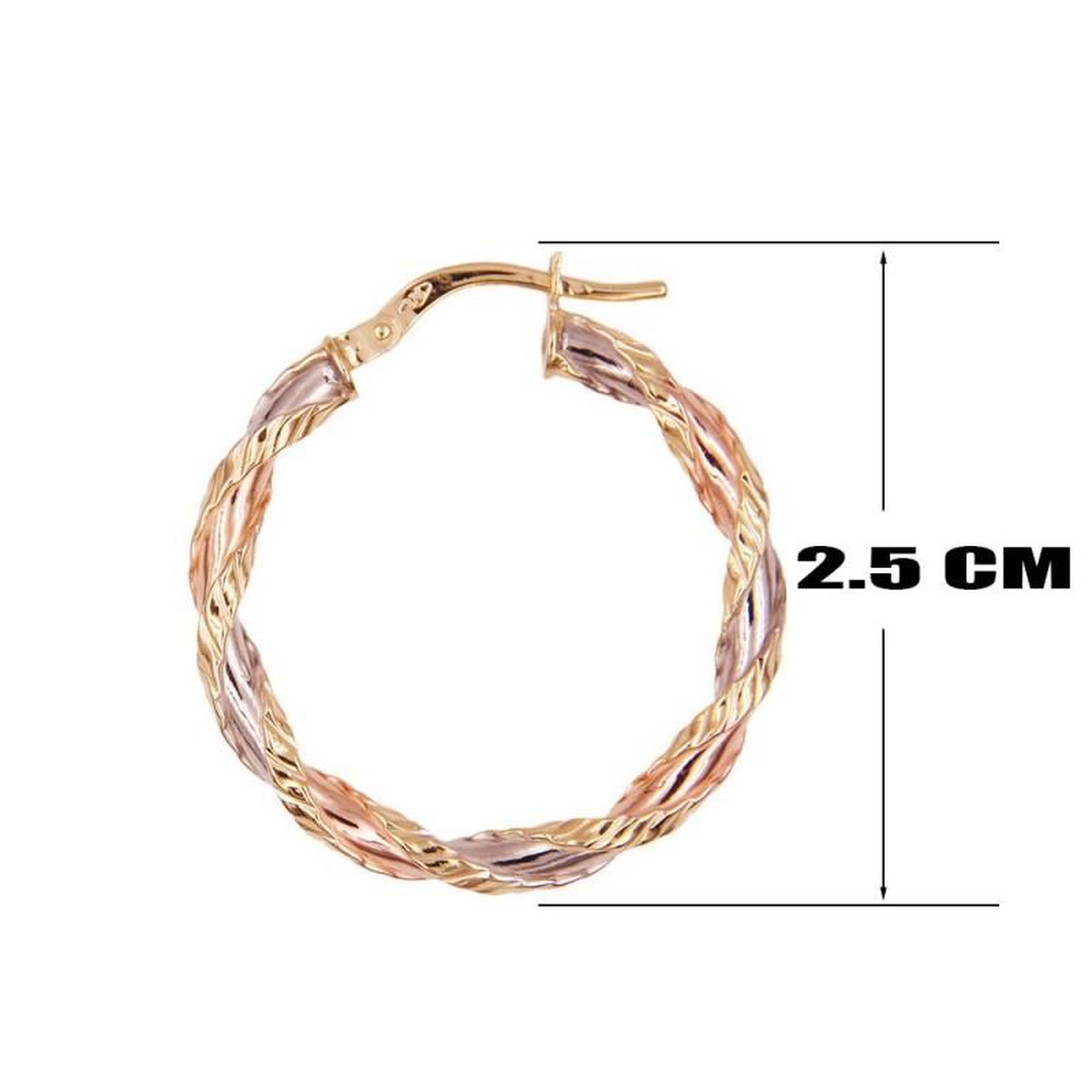 Voir la diapositive 4 : L'ATELIER D'AZUR Boucles d'Oreilles Créoles - Or Tricolore - Femme