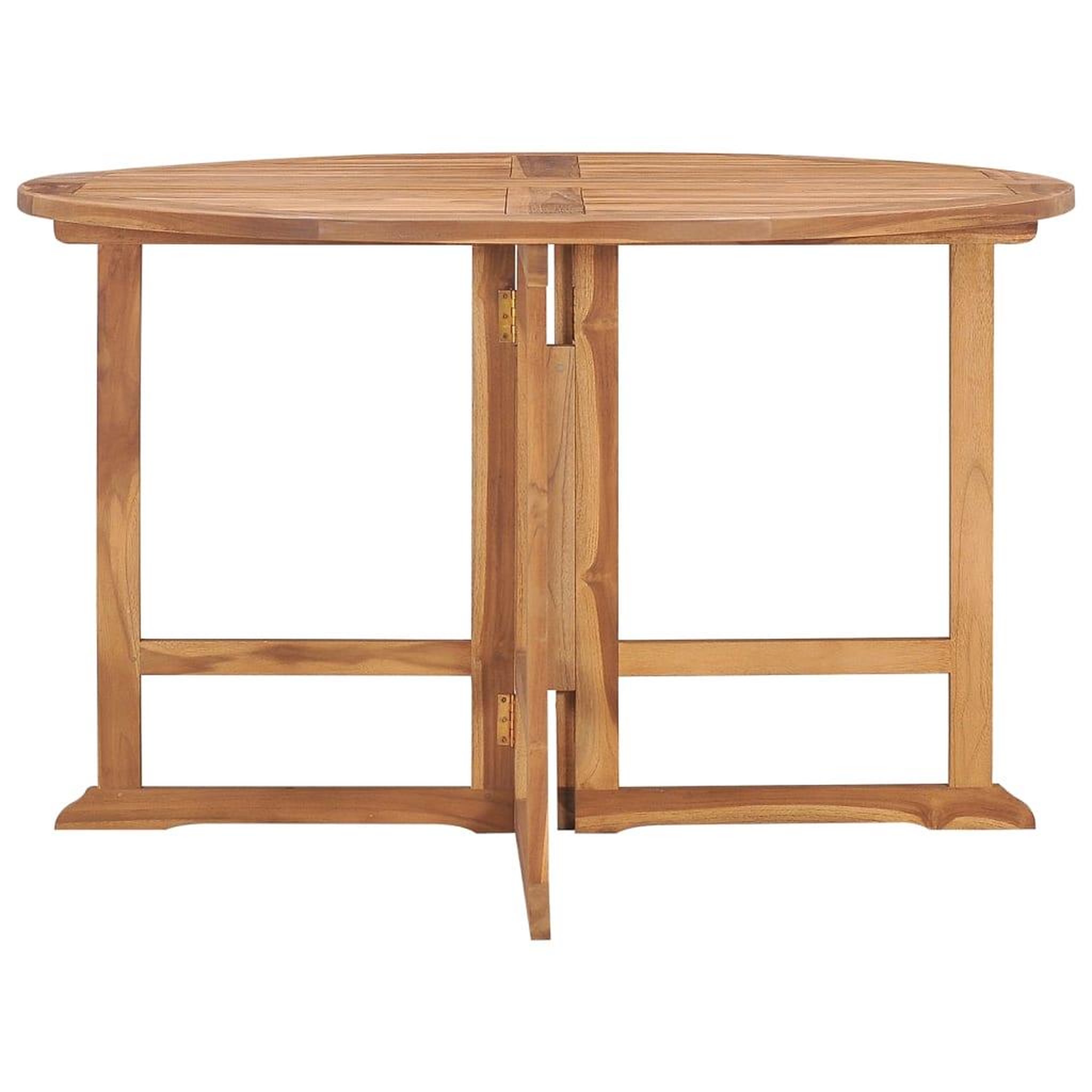 Voir la diapositive 3 : VIDAXL Table a dîner de jardin pliable Ø110x75 cm Bois massif de teck