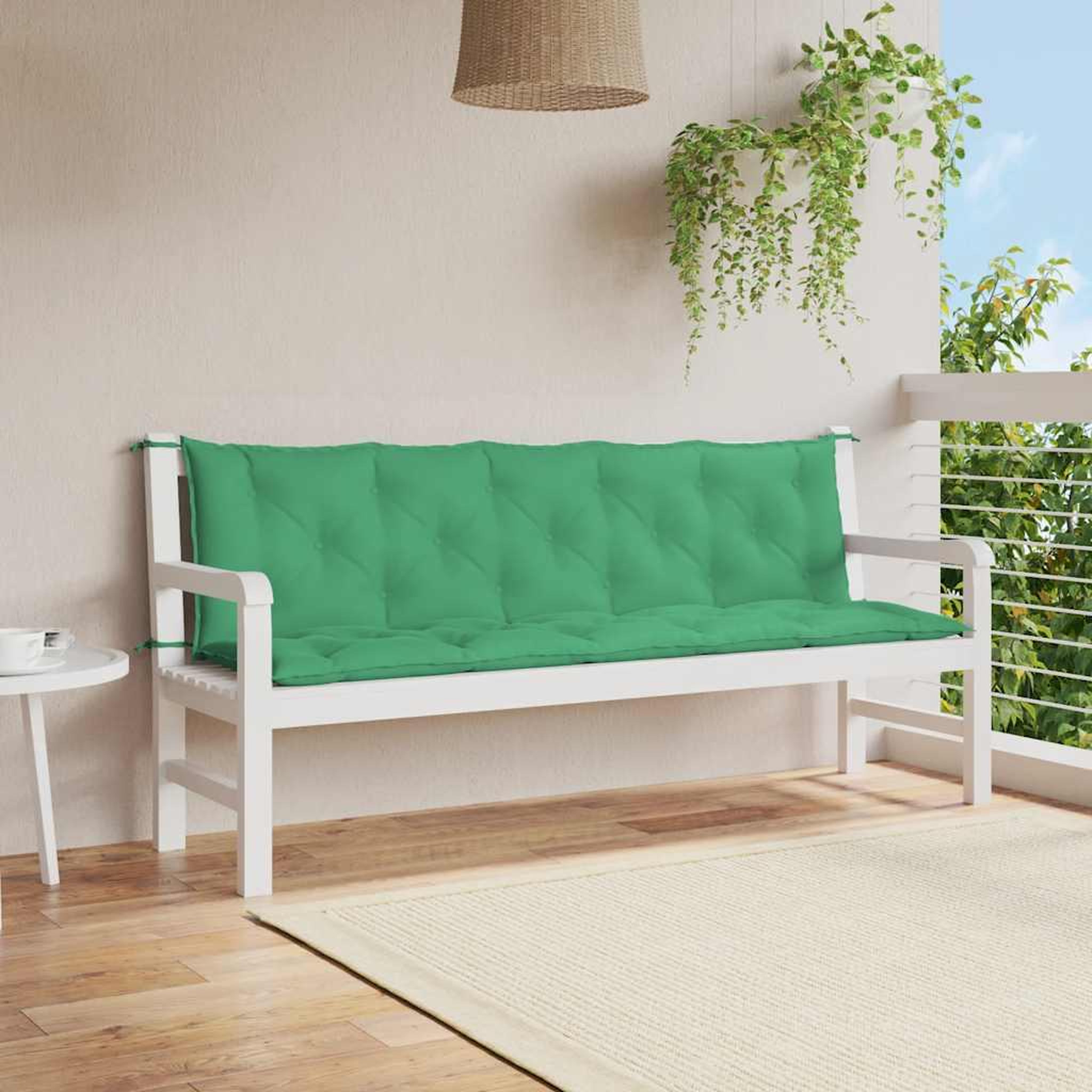 VIDAXL Coussin de banc de jardin vert 180x(50+50)x7 cm tissu oxford