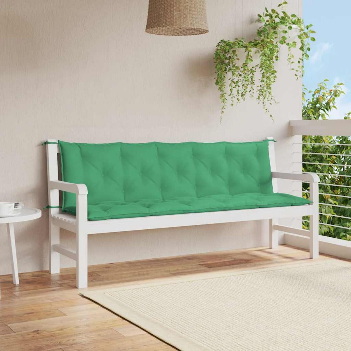 VIDAXL Coussin de banc de jardin vert 180x(50+50)x7 cm tissu oxford