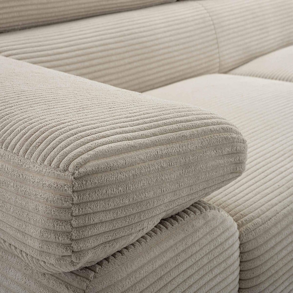 BEST MOBILIER Pablo - canapé 3 places - convertible avec têtières réglables - en velours côtelé