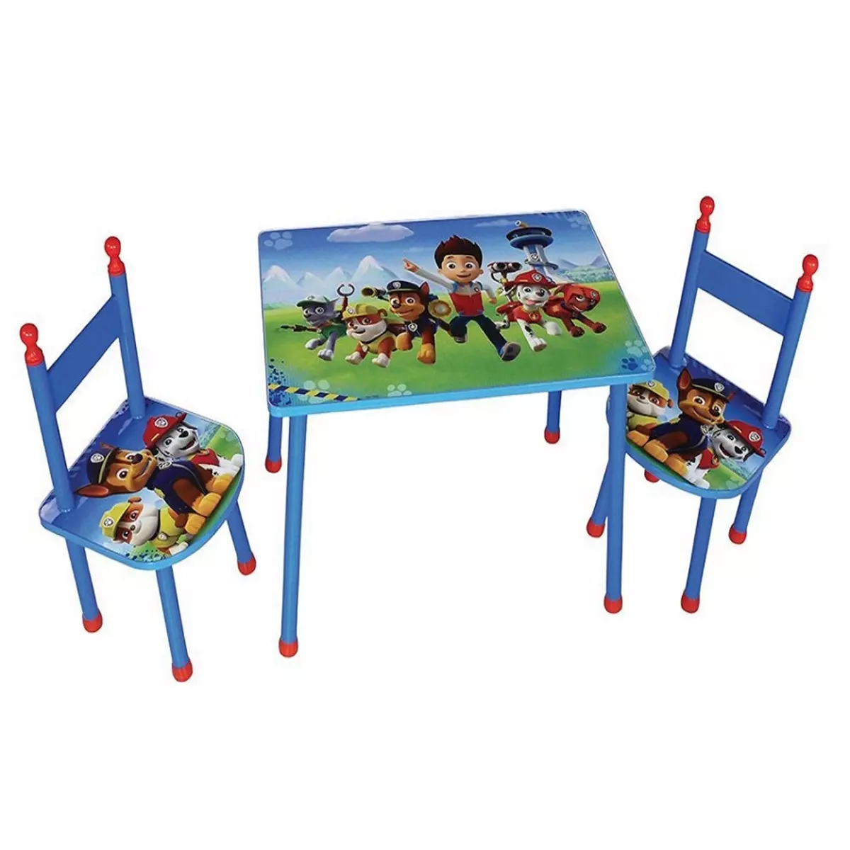 Ensemble table + 2 chaises Pat'Patrouille