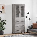 VIDAXL Buffet haut Sonoma gris 69,5x34x180 cm Bois d'ingenierie