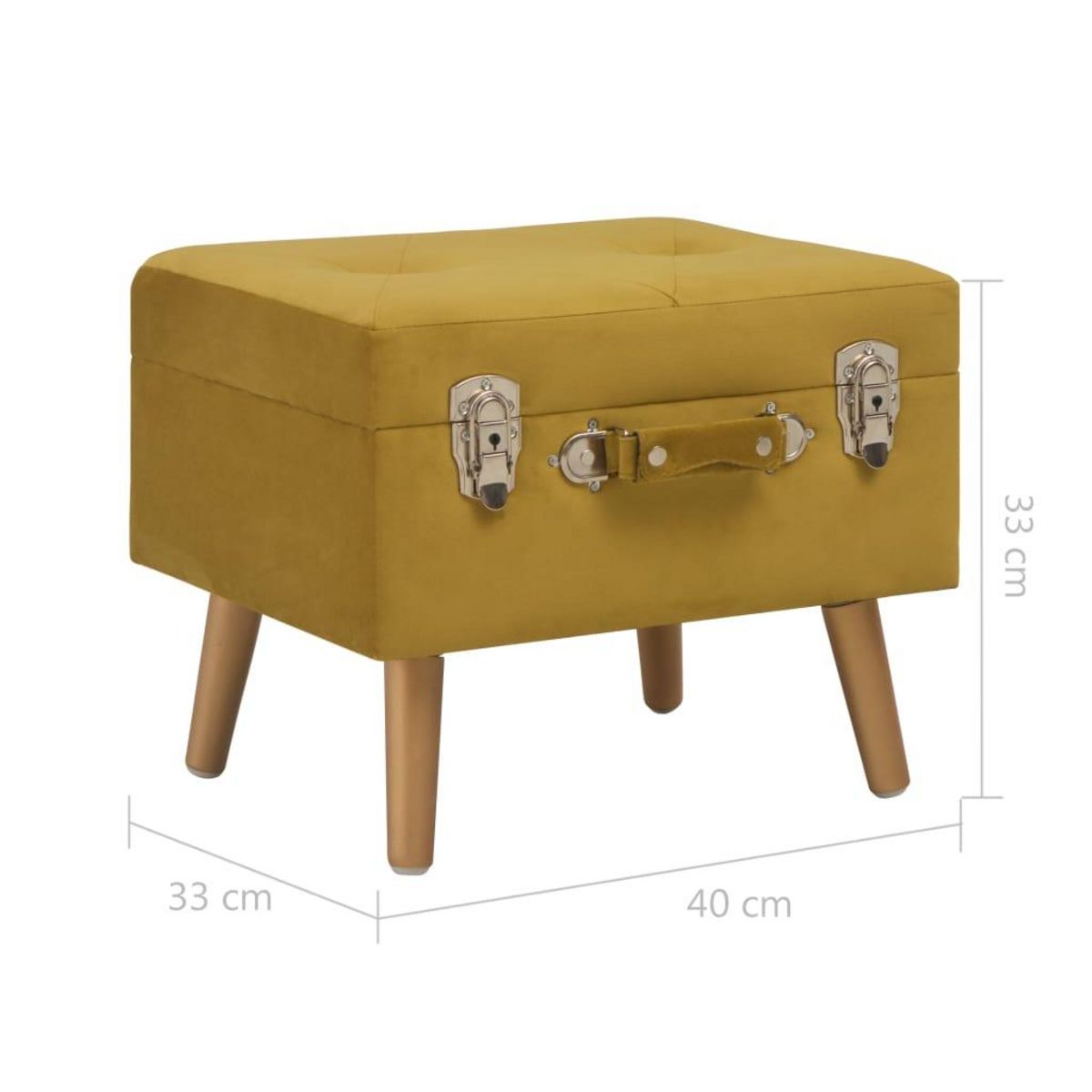 VIDAXL Tabouret de rangement 40 cm Jaune moutarde Velours