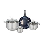 ELO Ensemble de 1 Poêle de cuisson 24 cm et 3 faitouts 12, 16 et 24 cm Elo Prima Brillant