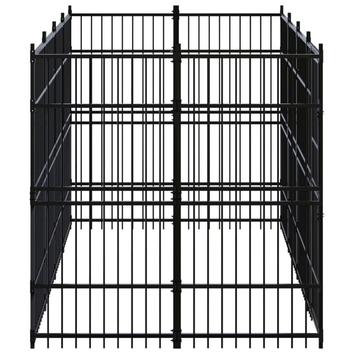 VIDAXL Chenil d'exterieur pour chiens Acier 7,37 m²