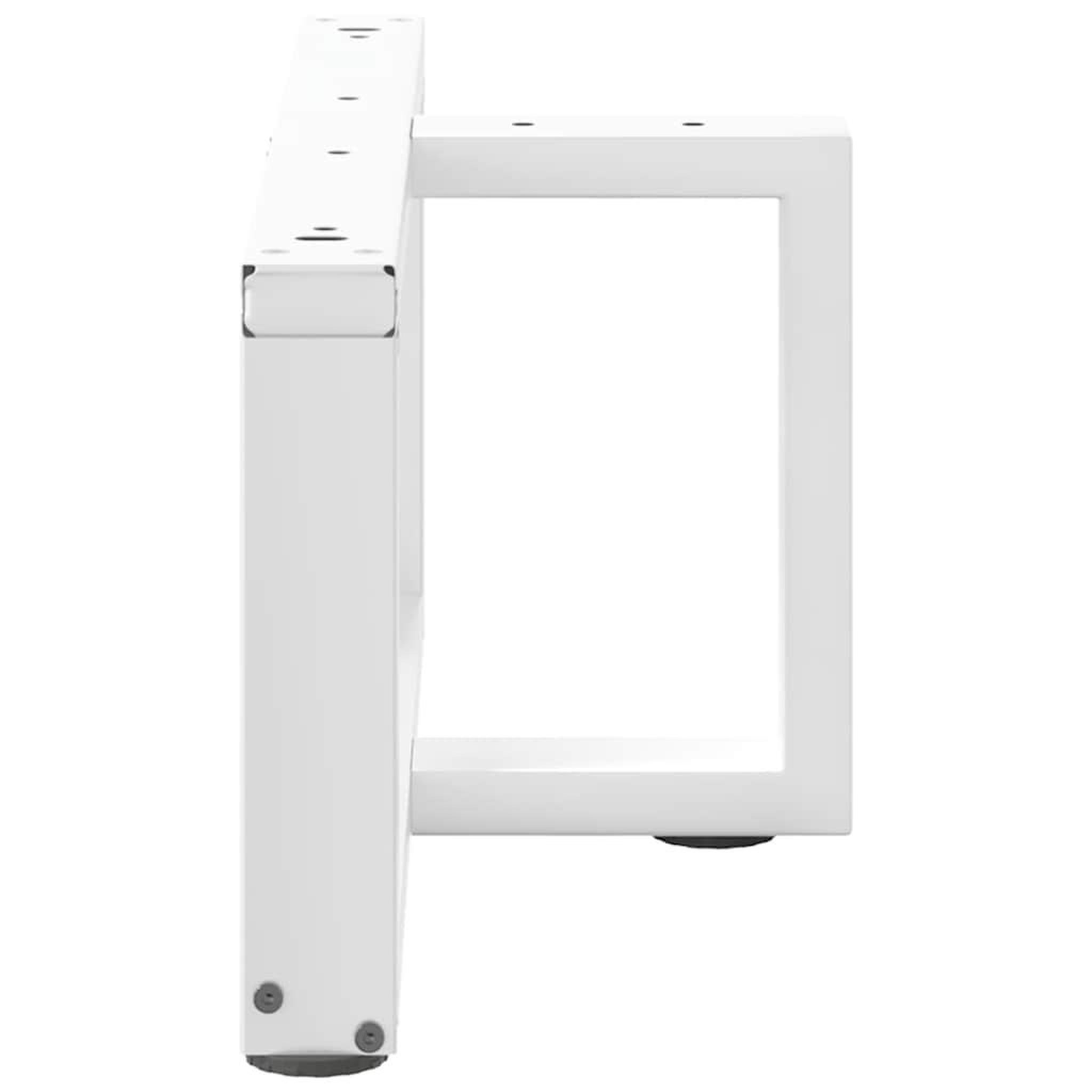 Voir la diapositive 5 : VIDAXL Pieds de table basse en forme de T 2 pcs blanc 60x25x(30-31) cm
