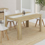 Voir la diapositive 2 : ID MARKET Table à manger rectangle GEORGIA 6 personnes imitation hêtre et blanche 140 x 80 cm