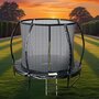 Voir la diapositive 2 : JUMP4FUN Trampoline 8Ft ø244cm noire avec Echelle, Protection et Filet de sécurité