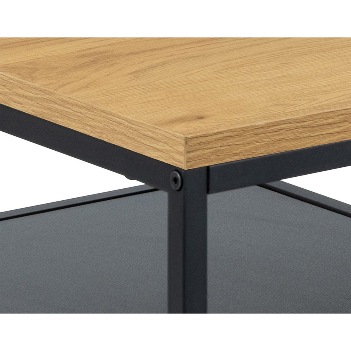 LISA DESIGN Salida - table basse - effet bois et métal noir - 90 cm
