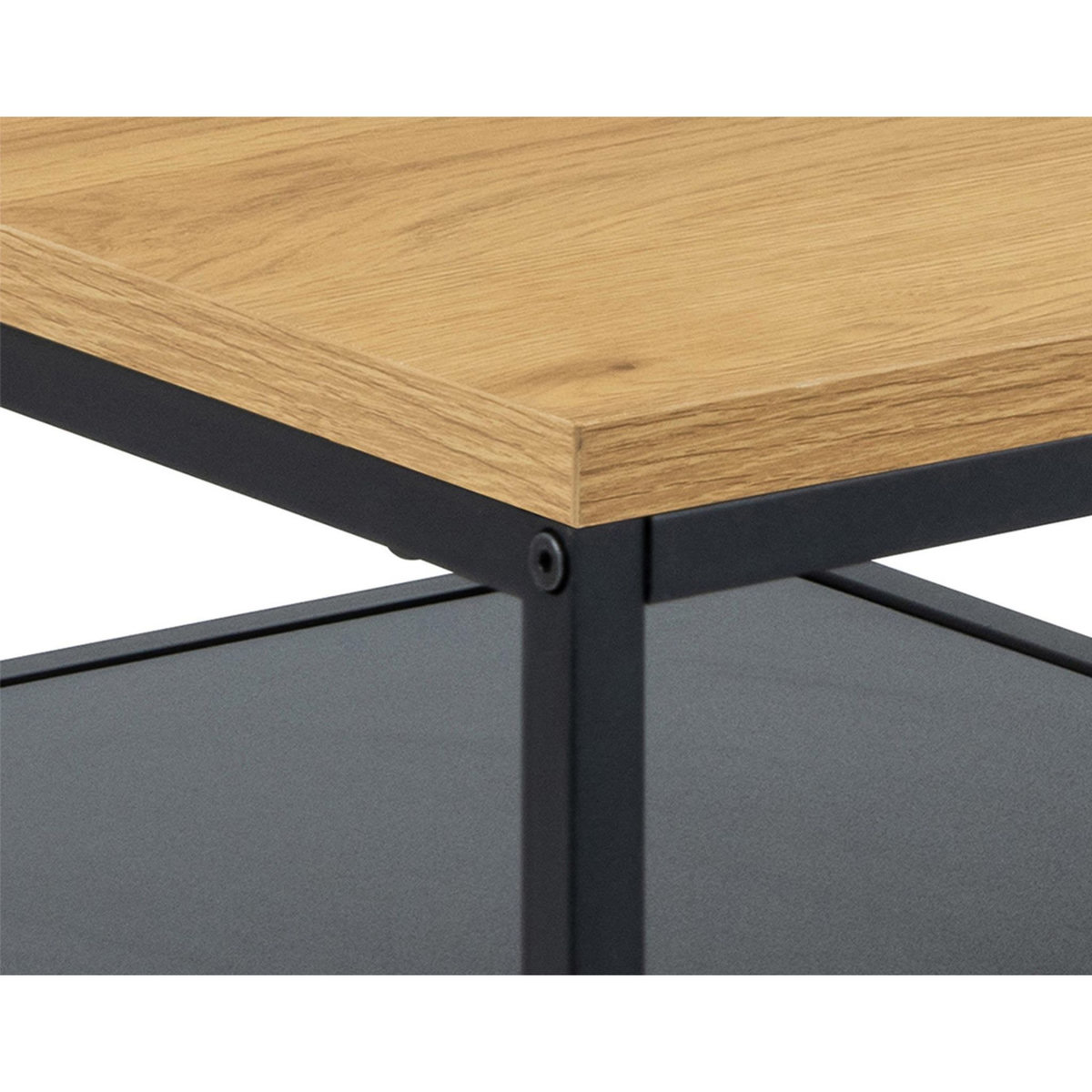 LISA DESIGN Salida - table basse - effet bois et métal noir - 90 cm