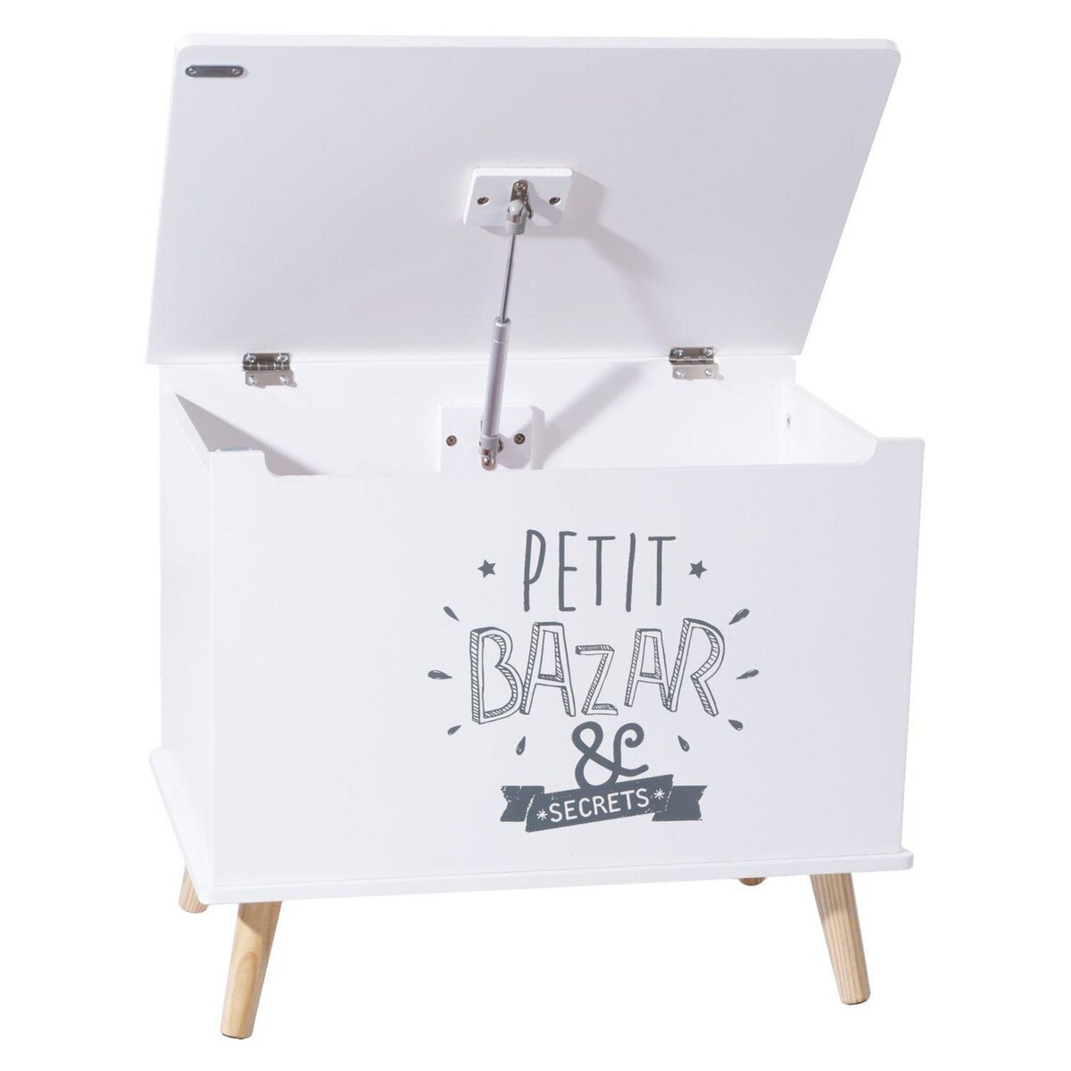 Atmosphera Kids Coffre de rangement enfant Petit Bazar - L. 58 x H. 38 cm - Blanc
