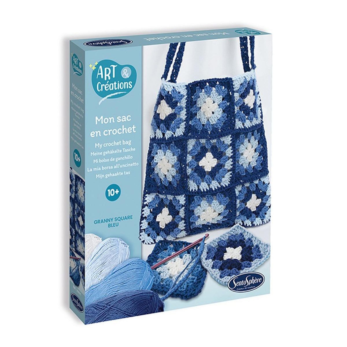 Sentosphere Art et creations - Mon sac en crochet bleu