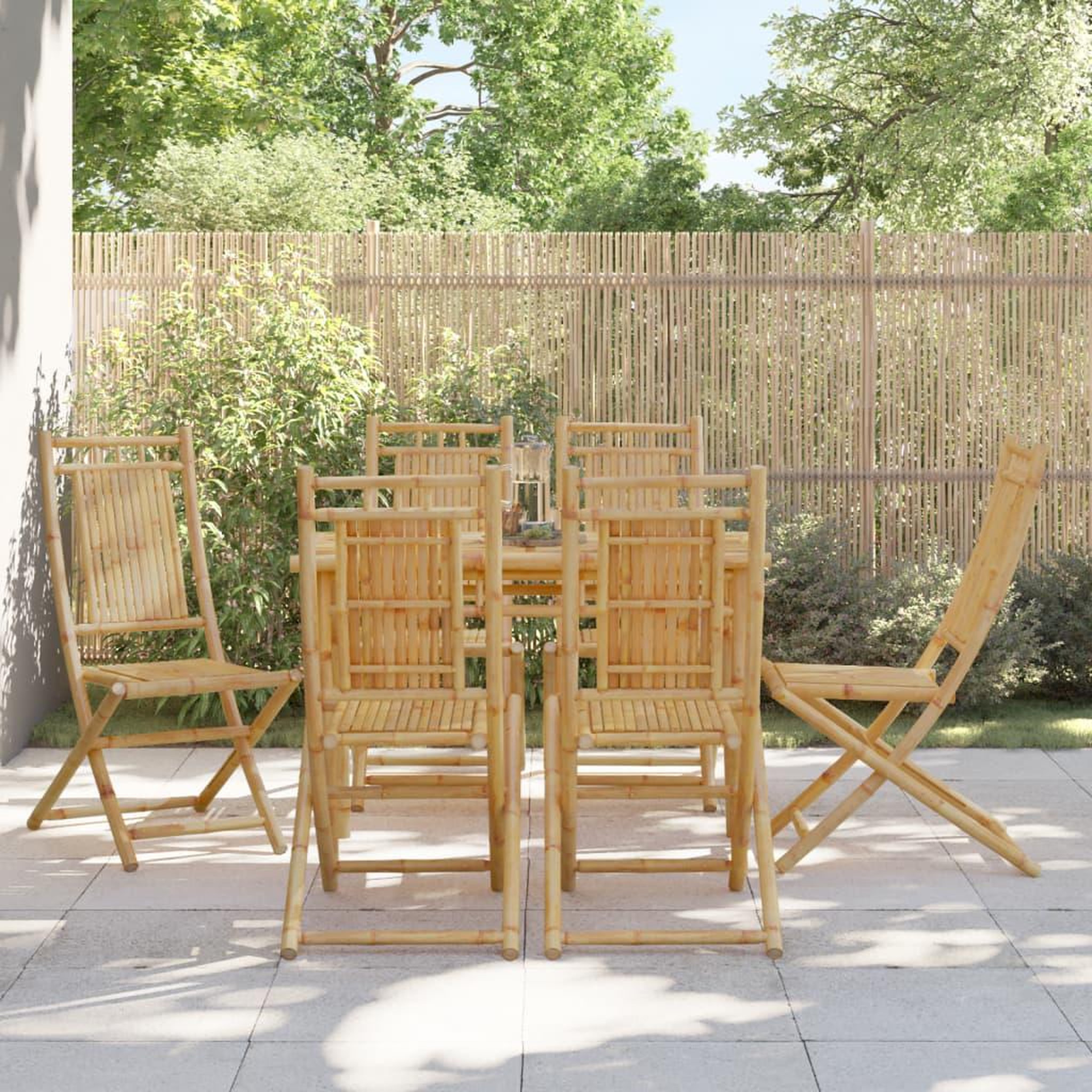 VIDAXL Chaises pliables de jardin lot de 6 46x66x99 cm bambou