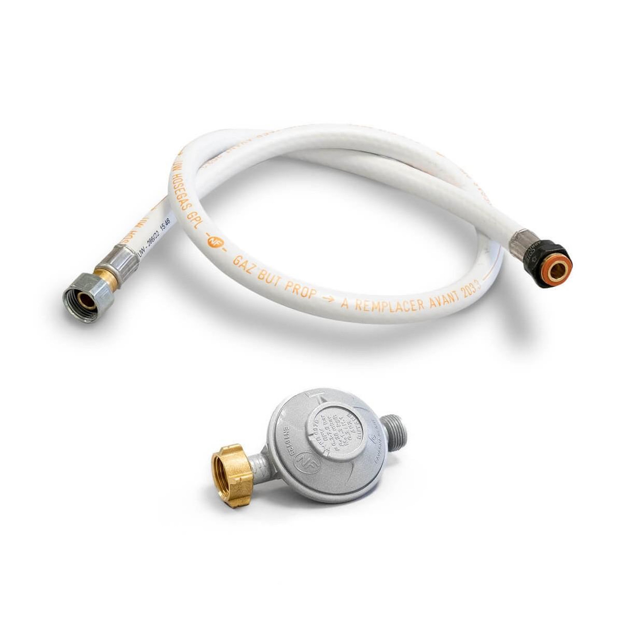 Kemper Kit détendeur gaz 28 mbar butane + tuyau gaz flexible 1m poêle à gaz chauffage gaz barbecue gaz