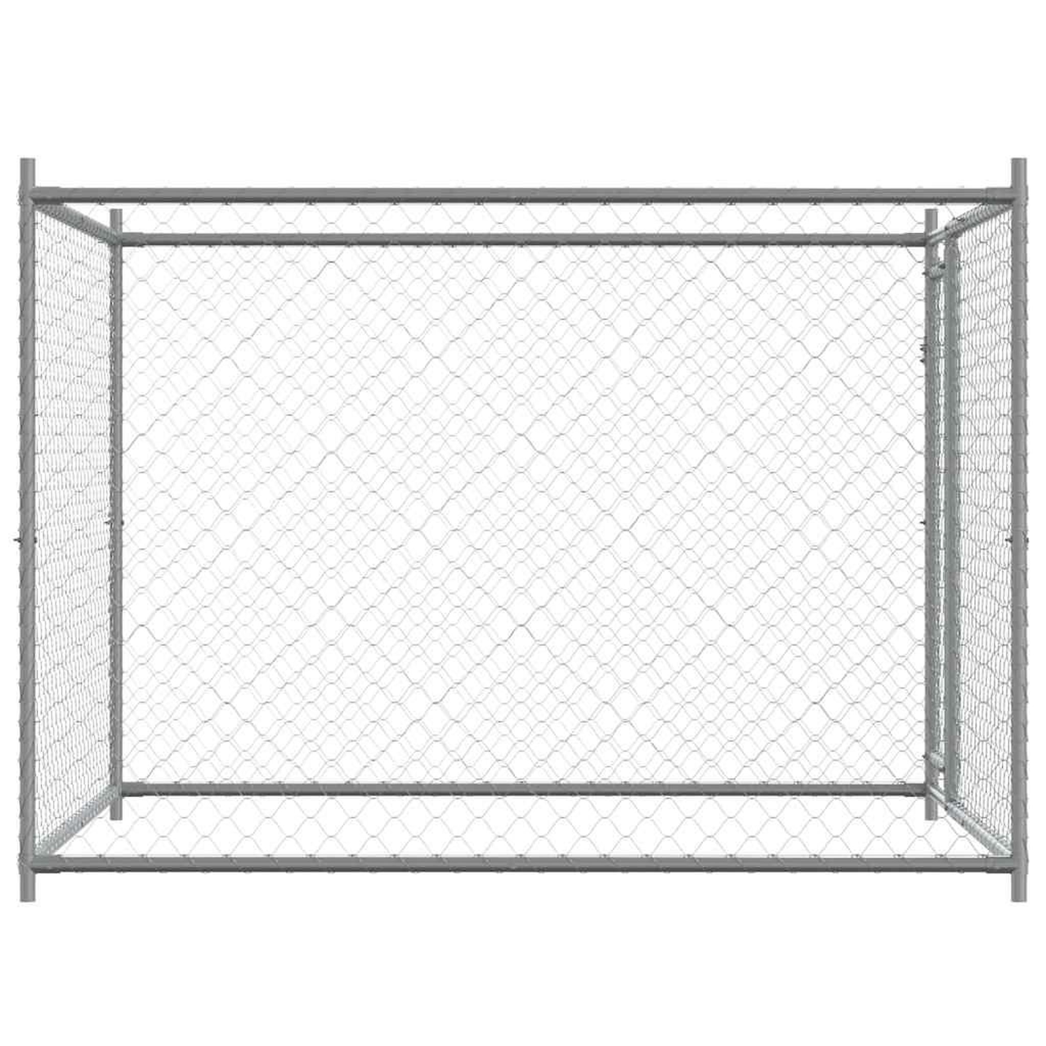 Voir la diapositive 5 : VIDAXL Cage pour chien avec porte gris 2x2x1,5 m acier galvanise
