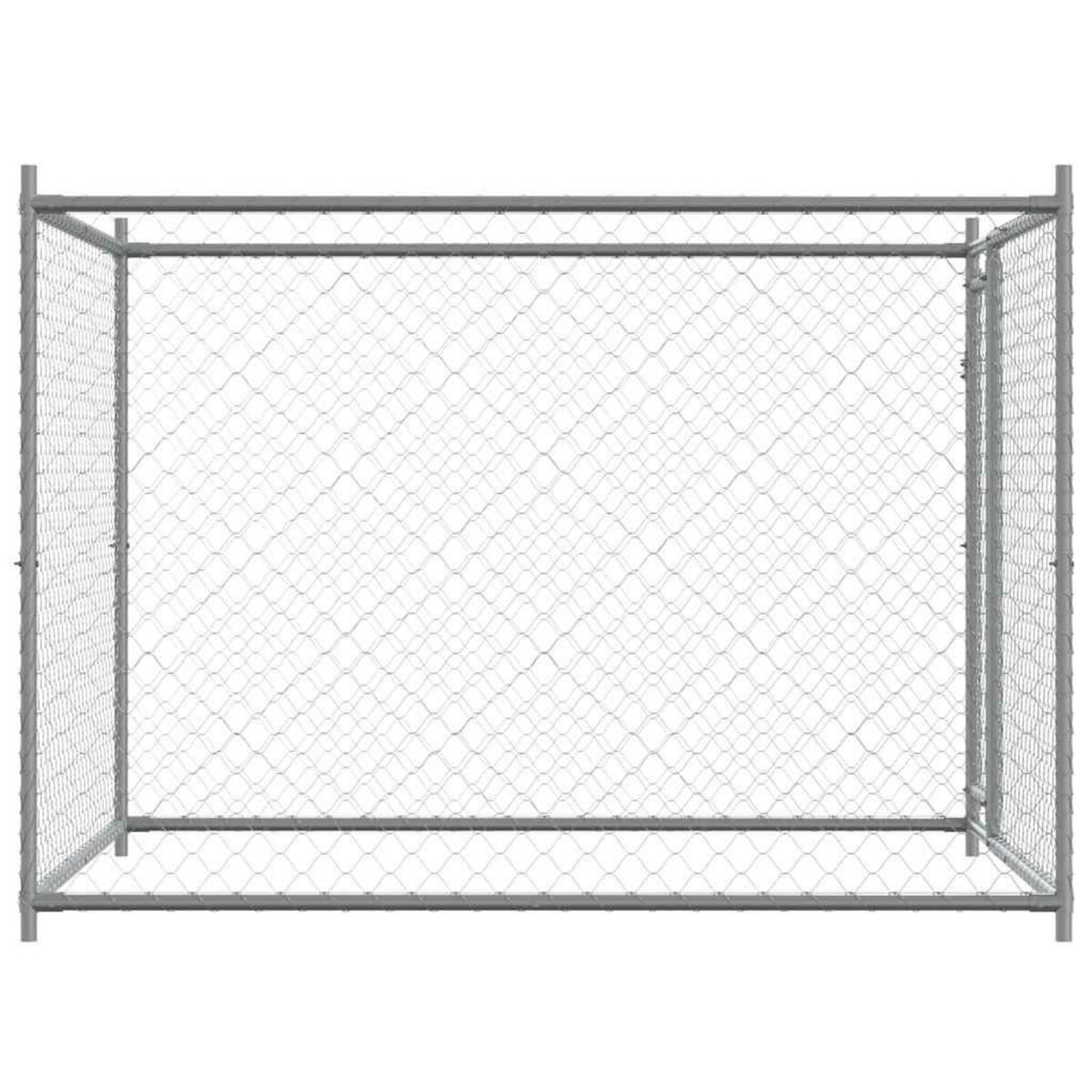 VIDAXL Cage pour chien avec porte gris 2x2x1,5 m acier galvanise