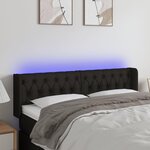 VIDAXL Tete de lit a LED Noir 163x16x78/88 cm Tissu