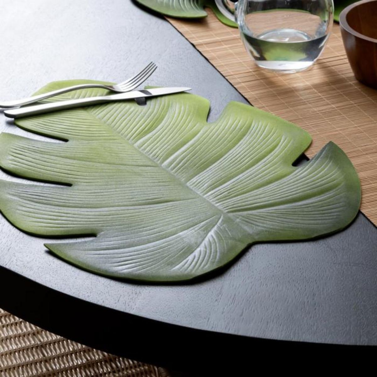 SECRET DE GOURMET Set de Table Déco  Leaf  38x47cm Vert