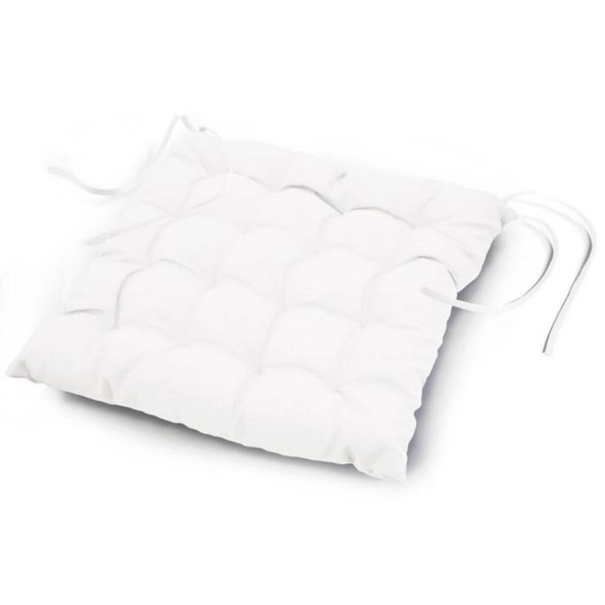 Paris Prix Galette de Chaise Matelassée  Essentiel  40x40cm Blanc
