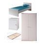 Voir la diapositive 1 : Paris Prix Pack - Lit Enfant, Sommier, Chevet & Armoire  Robin  90x200cm Blanc