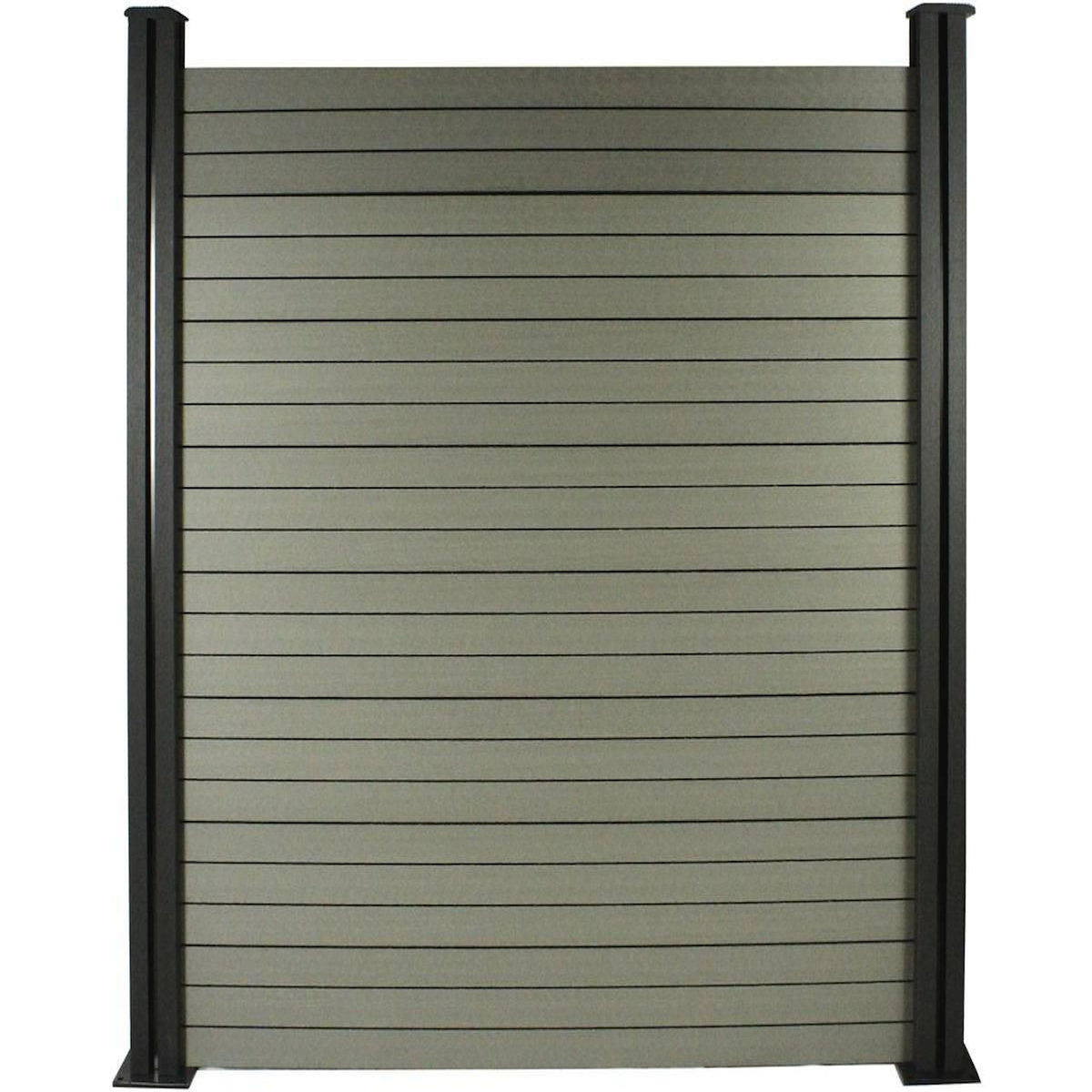 Habitat et Jardin Kit Clôture 4.8 x 1.2 m composite - Kit de fixation offert - Gris