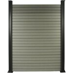 Habitat et Jardin Kit Clôture 4.8 x 1.2 m composite - Kit de fixation offert - Gris