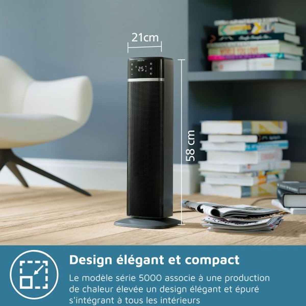 Philips Radiateur soufflant Philips 5000 Series CX5120/11 technologie céramique PTC