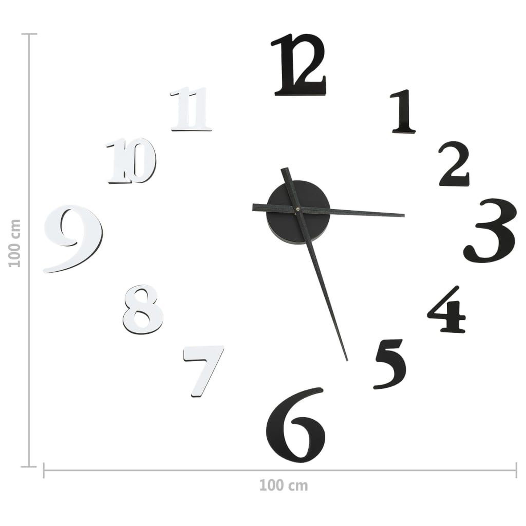 Voir la diapositive 5 : VIDAXL Horloge murale 3D Design moderne Noir et blanc 100 cm XXL
