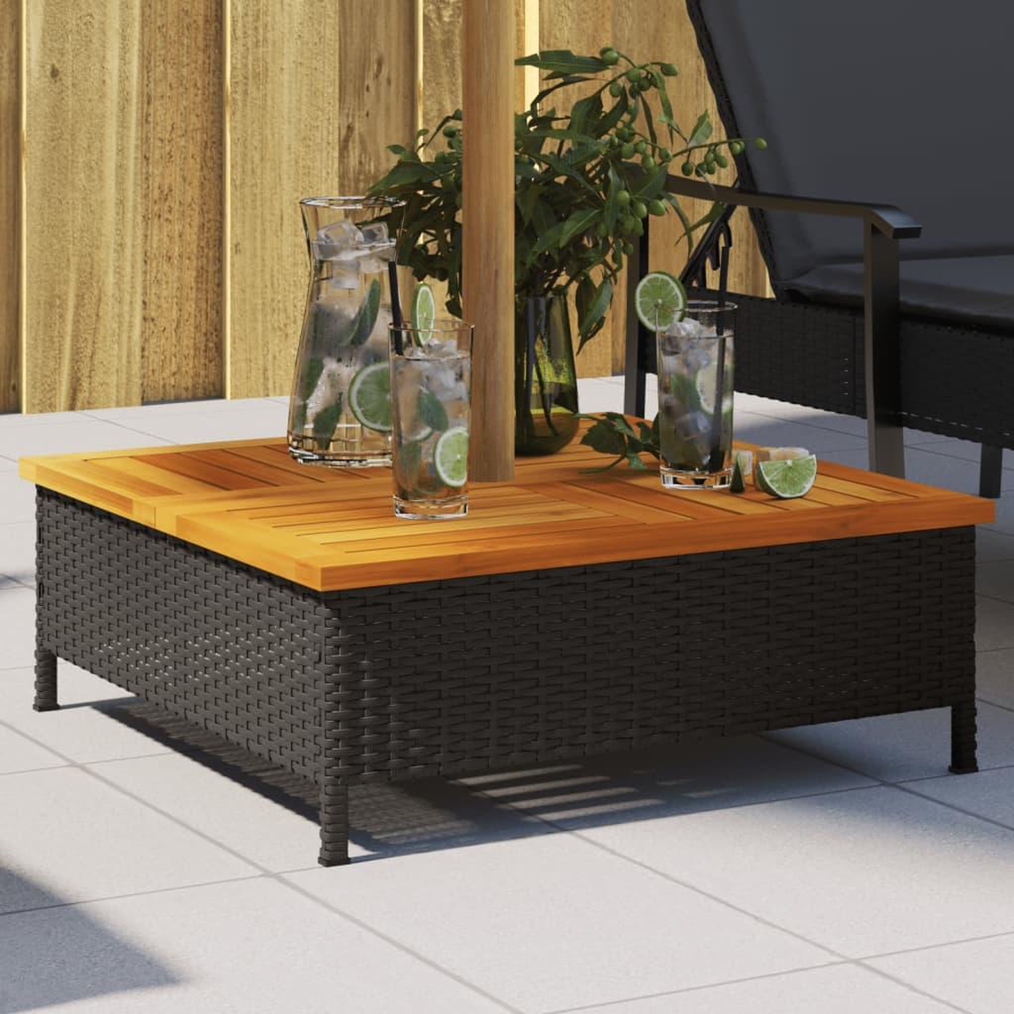 VIDAXL Couvercle de base de parasol noir 70x70x25 cm